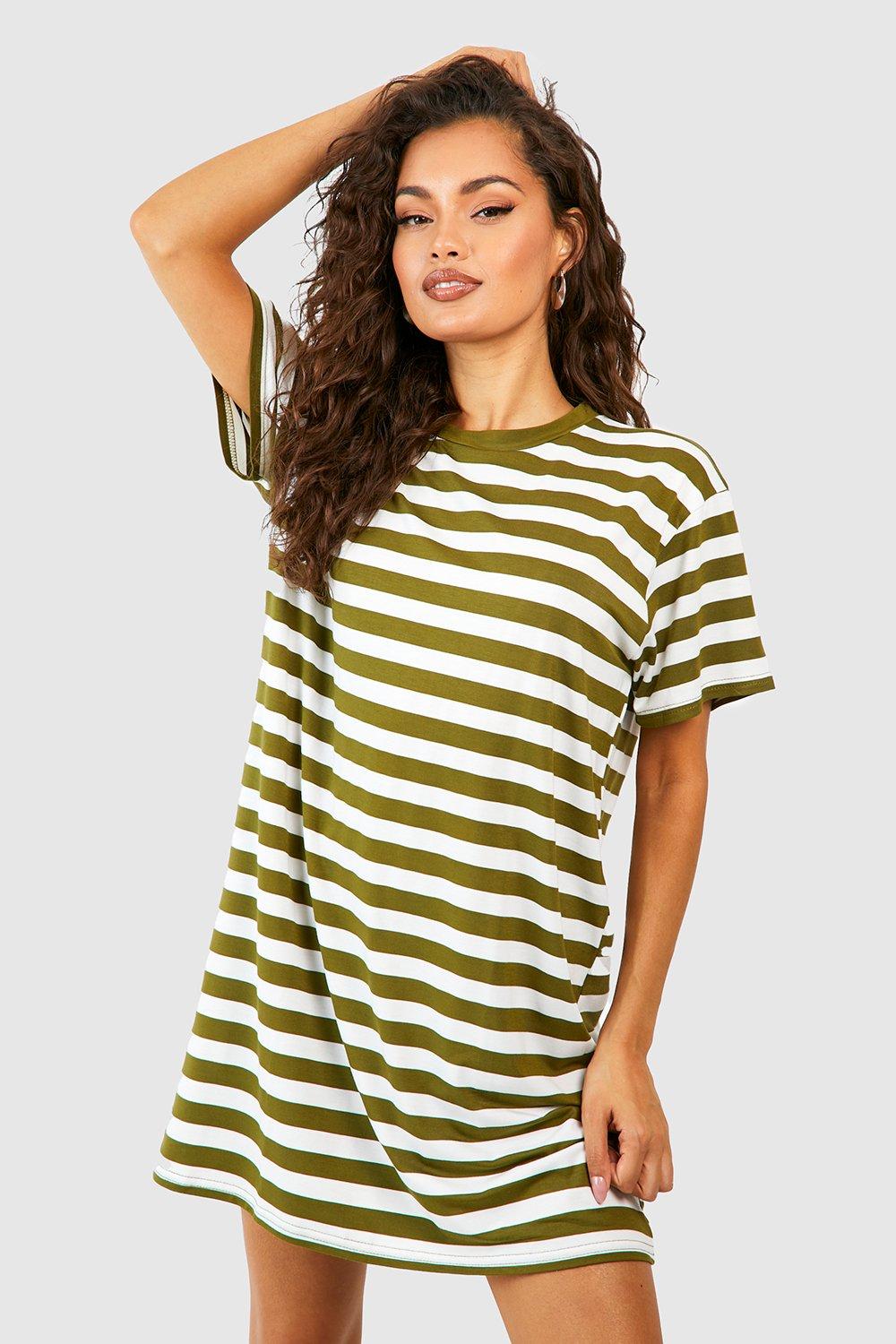 Oversized Striped T-shirt  Dress