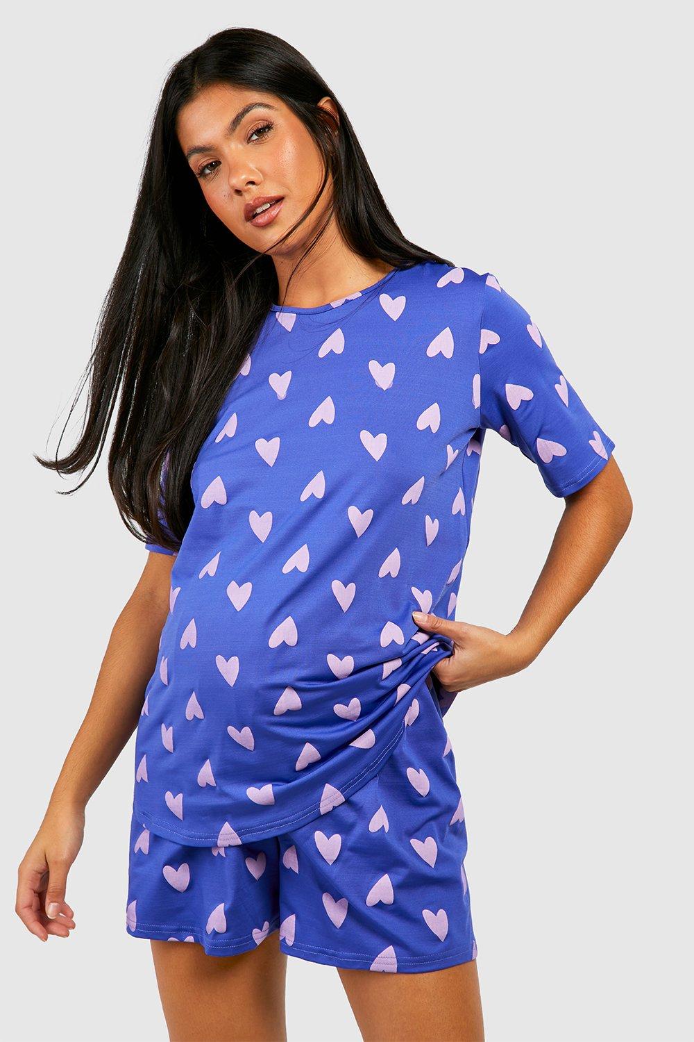 Maternity Heart Print Short Pyjama Set