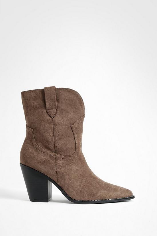 boohoo Wide Fit Stitch Detail Cowboy Boots 2