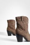 boohoo Wide Fit Stitch Detail Cowboy Boots thumbnail 3