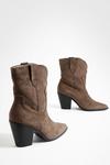 boohoo Wide Fit Stitch Detail Cowboy Boots thumbnail 5
