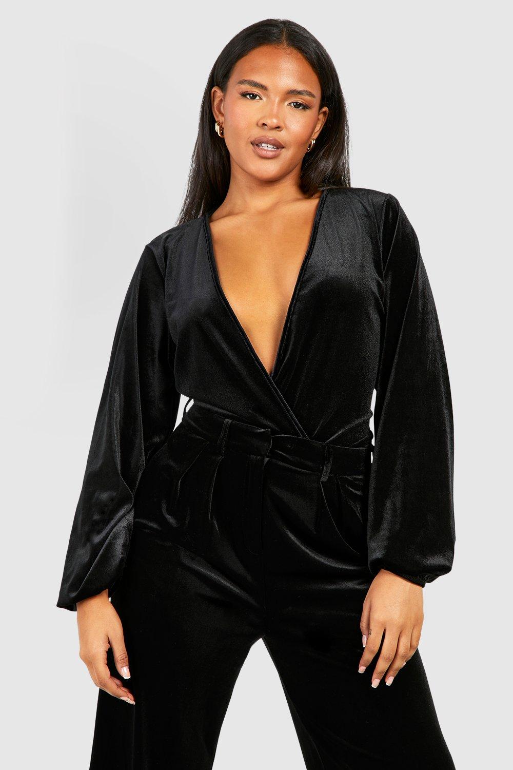 bodysuit black sheer wrap bodysuit rafaella  Bodysuit black sheer wrap  bodysuit rafaella