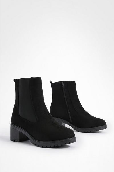 Wide Fit Elastic Panel Tab Detail Chelsea Boots