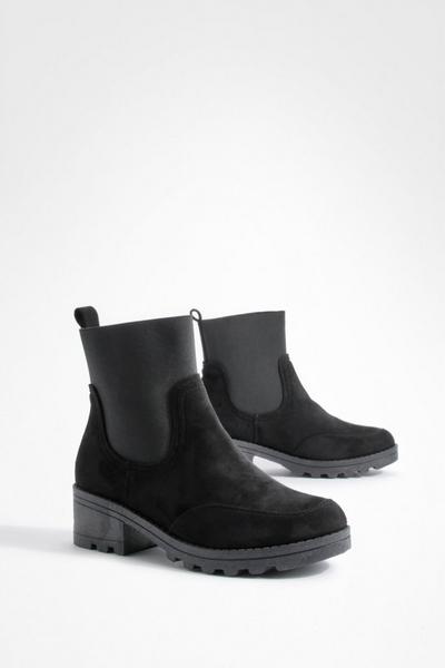 Wide Fit Elastic Panel Chelsea Boots