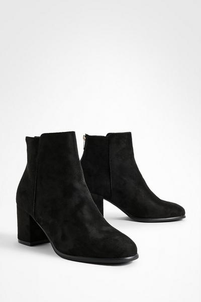 Wide Fit Low Block Heel Ankle Boots