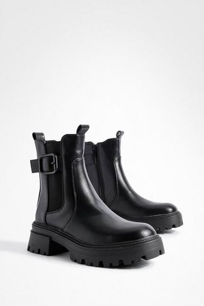 Buckle Chunky Chelsea Boots