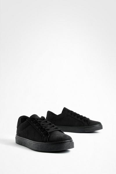 Faux Suede Basic Flat Trainers