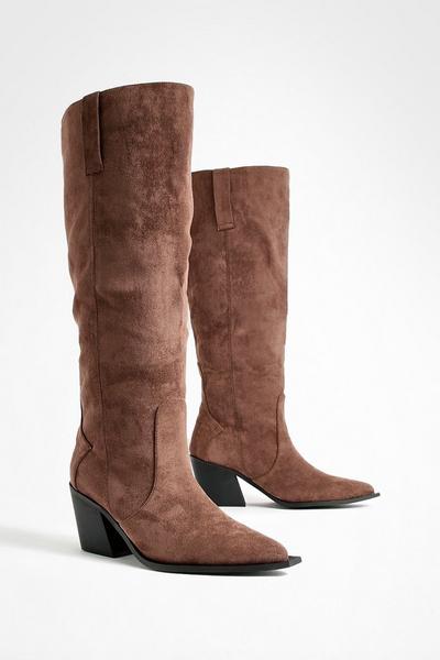Wide Fit Western Cowboy Knee High Boots