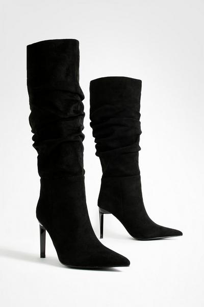 Ruched Stiletto Pointed Toe Boots