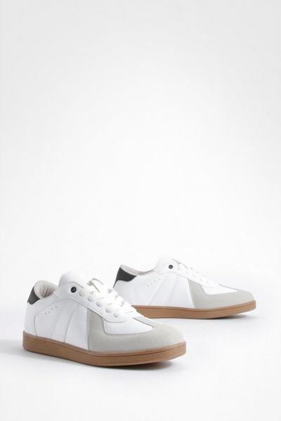 Contrast Panel Gum Sole Flat Trainers