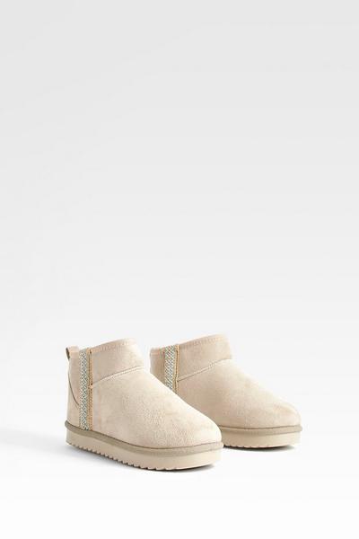 Embroidered Detail Ultra Mini Cosy Boots