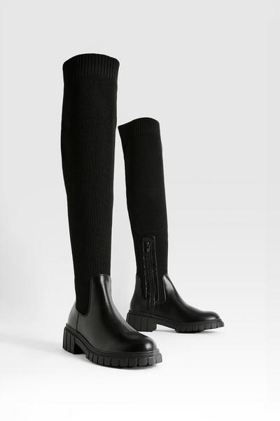 Over The Knee Buckle Detail Boots