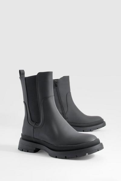 Chunky Rubber Tab Detail Boots
