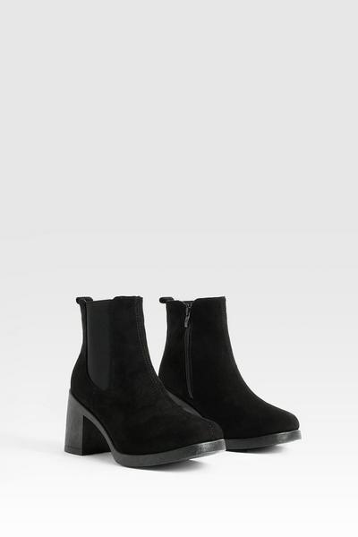 Tab Detail Elastic Panel Ankle Boots