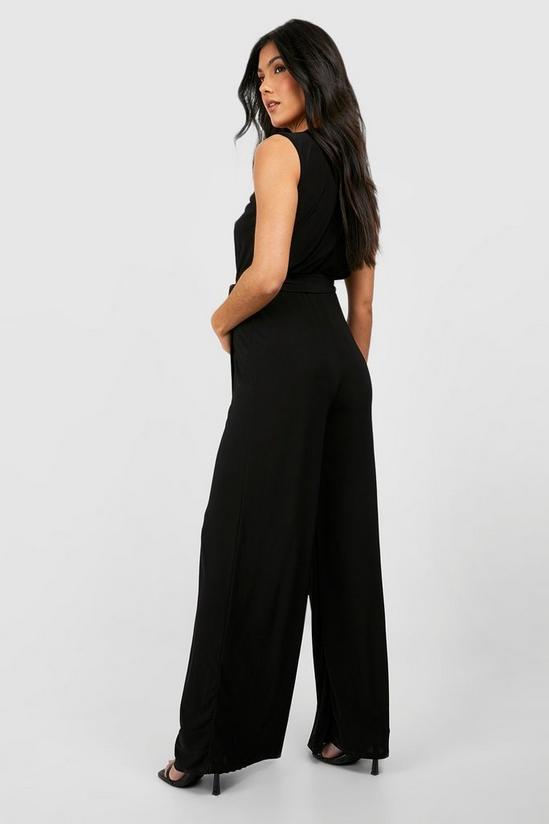 boohoo Maternity Cowl Neck Slinky Belted Jumpsuit 2
