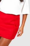 boohoo Cherry Red Wool Look Mini Skirt thumbnail 4