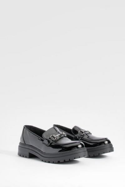 T Bar Chunky Patent Loafers