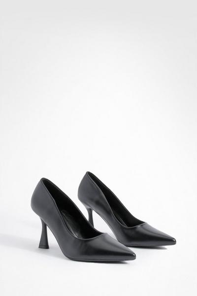 Square Heel Pointed Toe Court Shoes