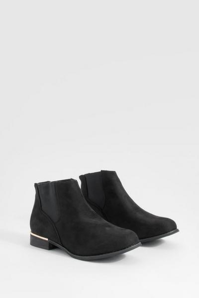 Wide Fit Panel Detail Ankle Boot
