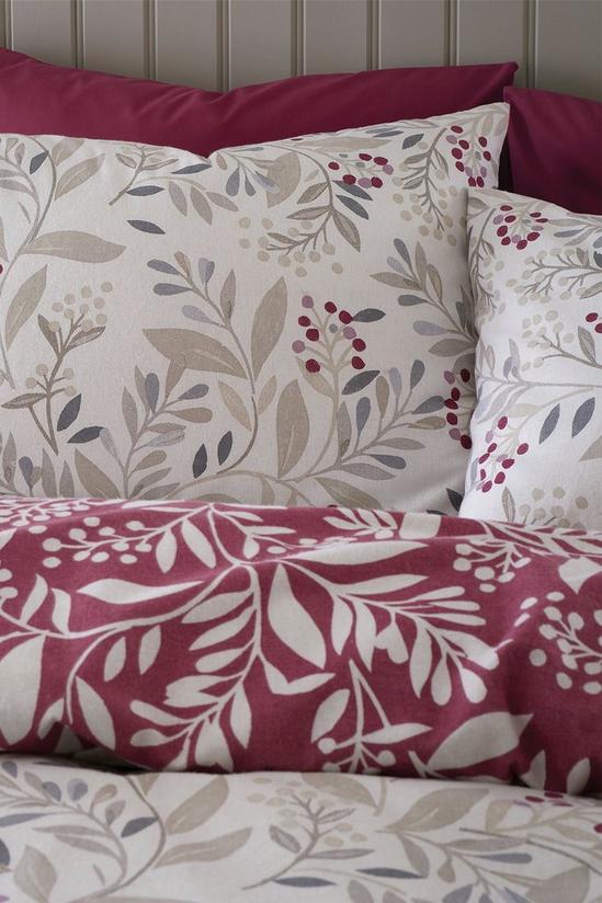 Catherine Lansfield Brushed Lingonberry Floral Double Duvet Set 2