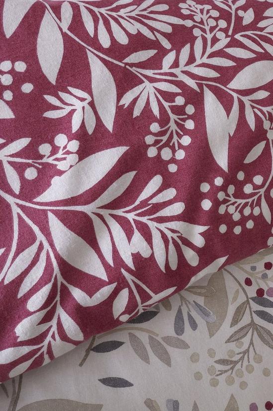 Catherine Lansfield Brushed Lingonberry Floral Double Duvet Set 3