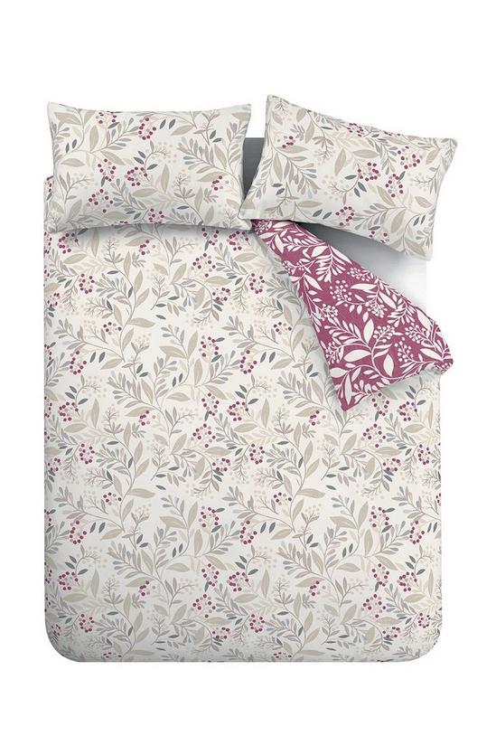 Catherine Lansfield Brushed Lingonberry Floral Double Duvet Set 5