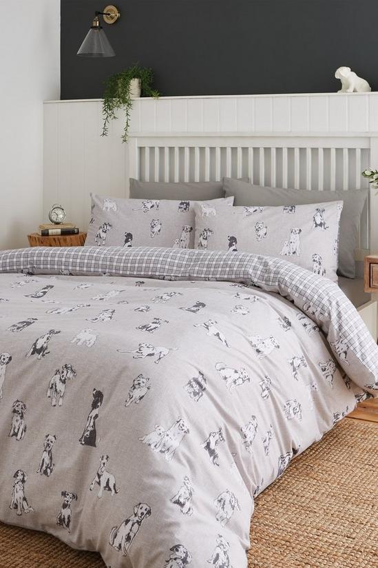 Catherine Lansfield Bedding Brushed Spot Duvet Cover Set with Pillowcases  Grey