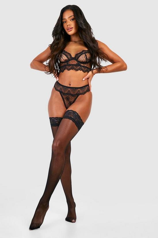 boohoo Lace Top Fishnet Hold Ups 1