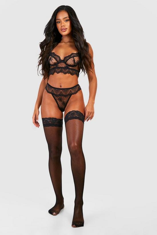 boohoo Lace Top Fishnet Hold Ups 4