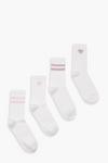 boohoo 4 Pack Pink And Lilac Striped Sport Socks thumbnail 1
