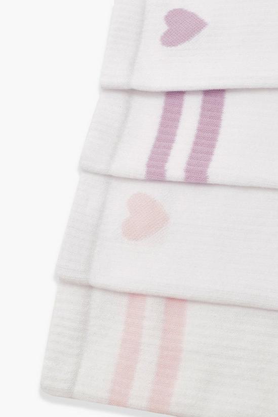 boohoo 4 Pack Pink And Lilac Striped Sport Socks 2
