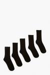 boohoo Black Sports Socks 5 Pack thumbnail 1