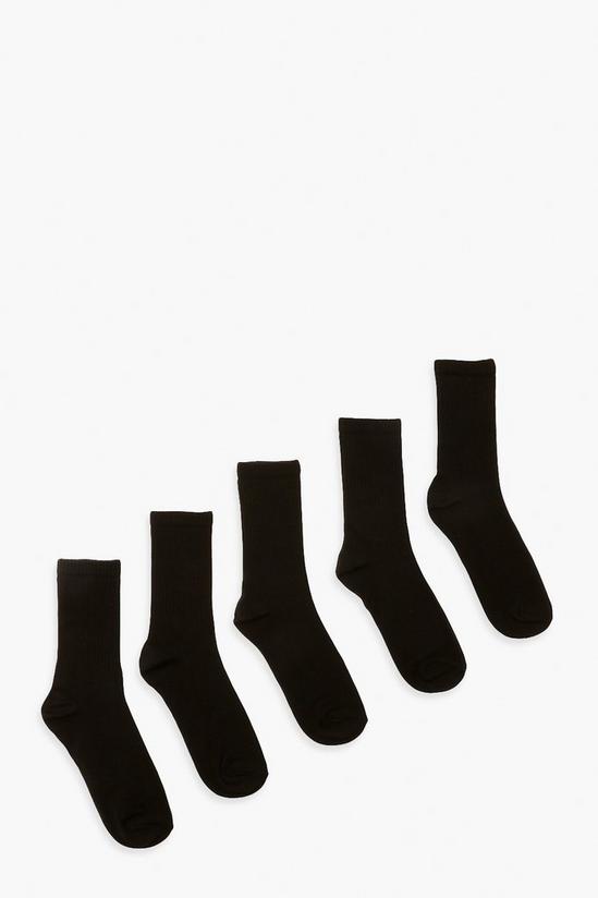 boohoo Black Sports Socks 5 Pack 1