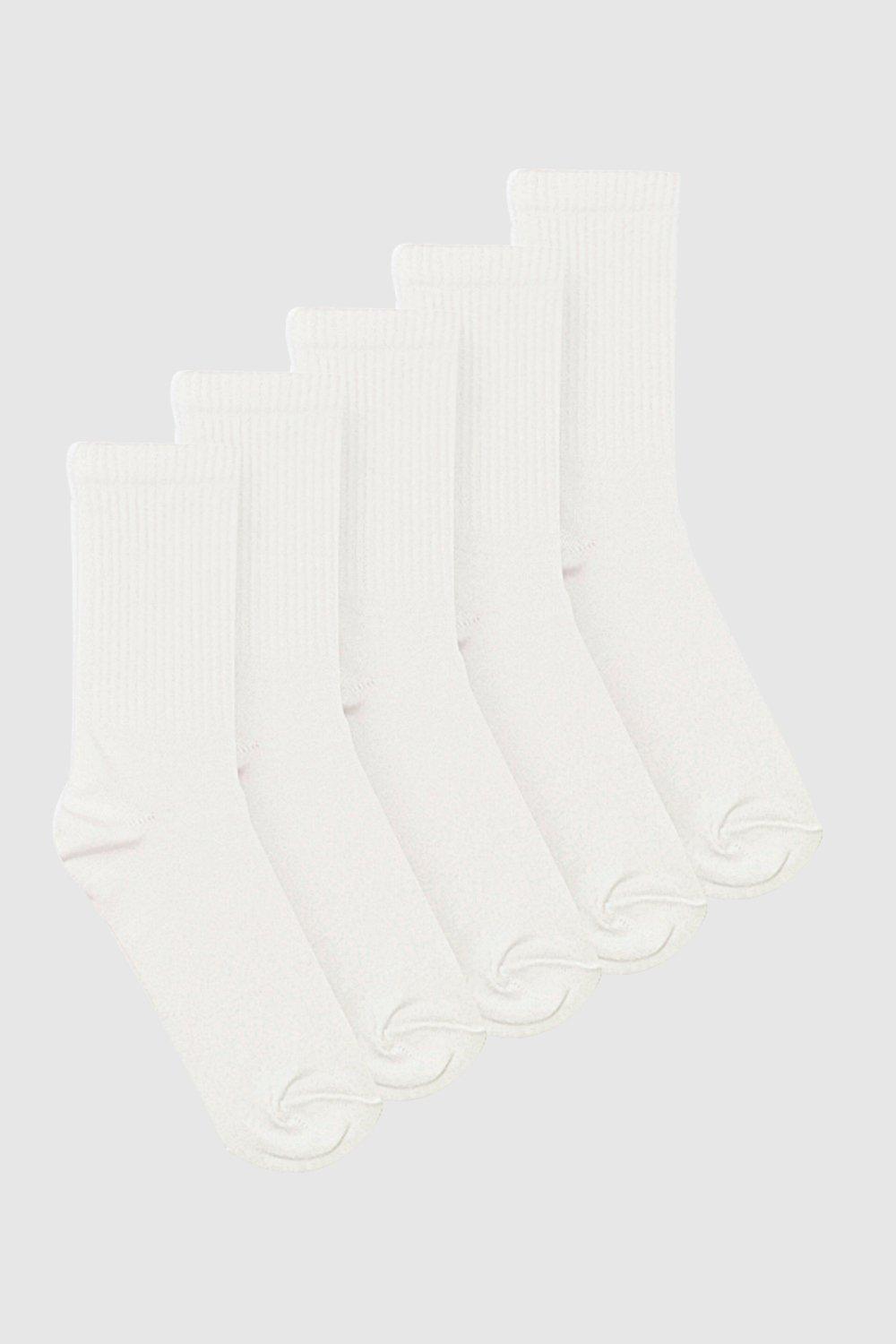 White Sports Socks 5 Pack
