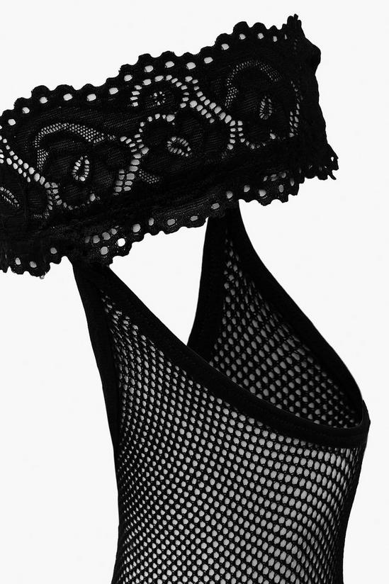 boohoo Black Frill Lace Top Stockings 3