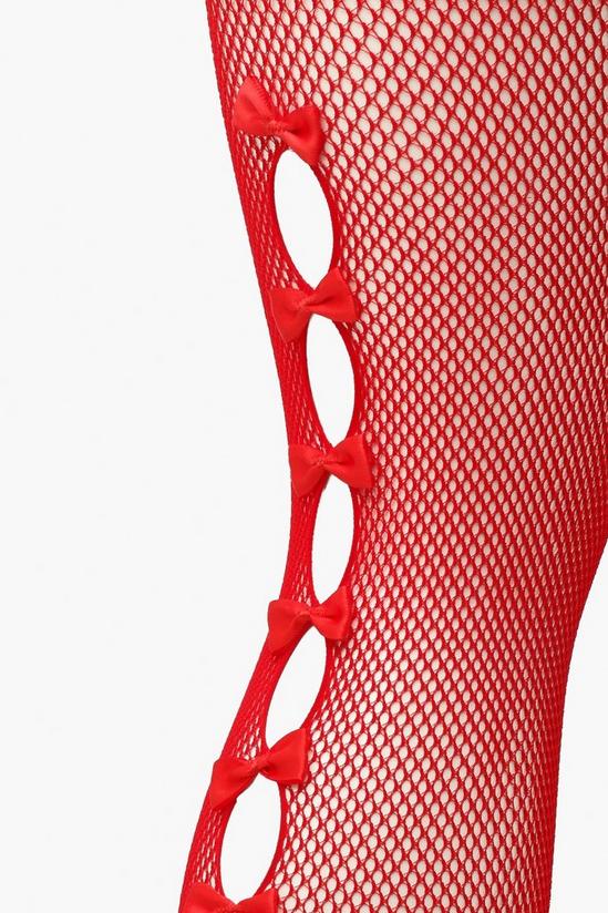boohoo Fishnet Stockings With Bows And Cut Out Back 3