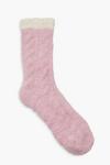 boohoo Pink Fluffy Textured Bed Socks thumbnail 1