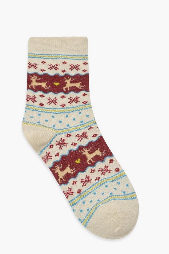 boohoo Fair Isle Printed Christmas Socks 1