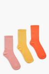 boohoo Bold Tonal Socks 3 Pack thumbnail 1