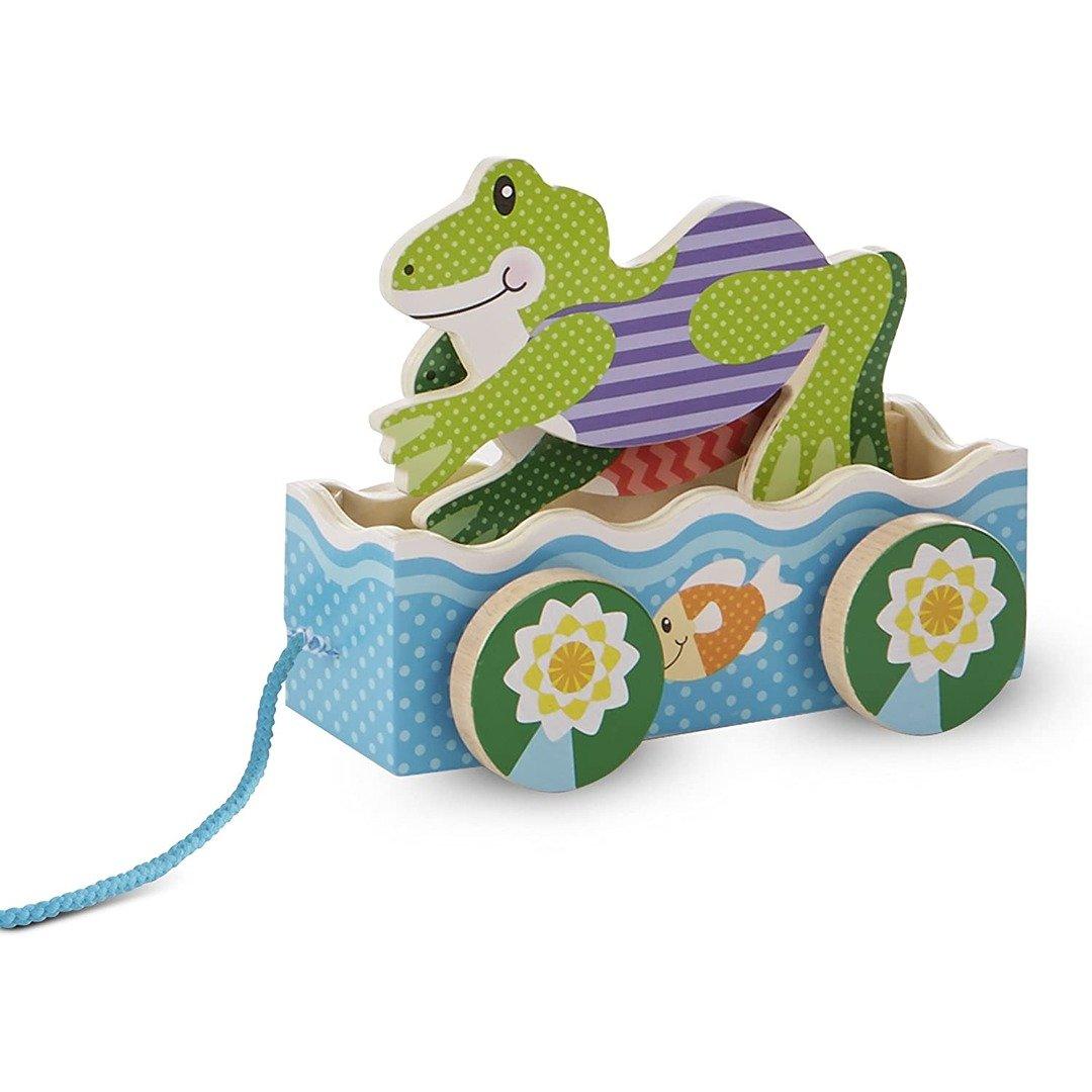 First Play Frolicking Frog Wooden Pull_ Toy