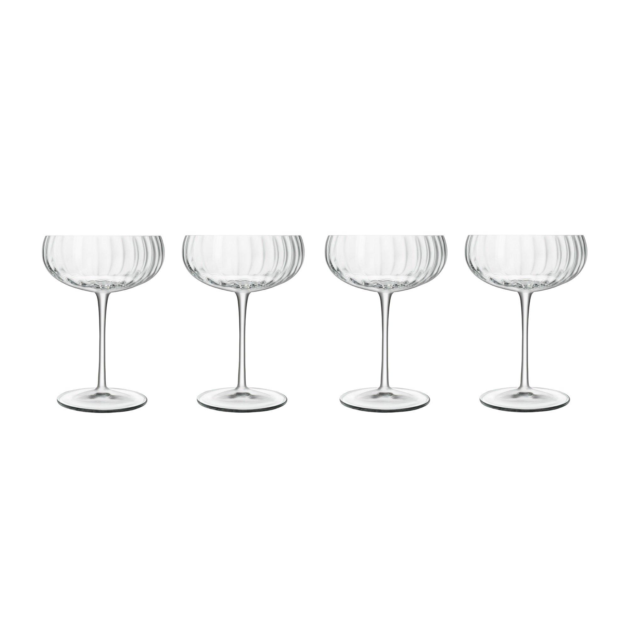 Photos - Glass Luigi Bormioli Optica Champagne Glasses - Dishwasher Safe, 300 ml - Pack of 4 