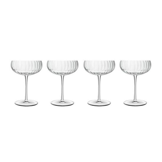 Luigi Bormioli Optica Champagne Glasses - Dishwasher Safe, 300 ml - Pack of 4 1