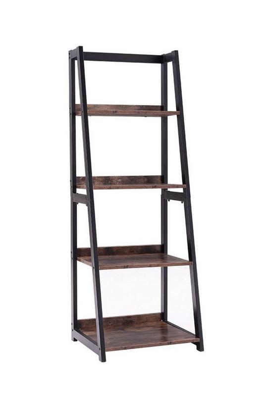 H&O Direct 4-Tier Wooden Open Shelf Ladder Bookcase 1