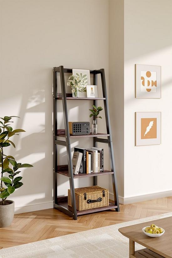H&O Direct 4-Tier Wooden Open Shelf Ladder Bookcase 2
