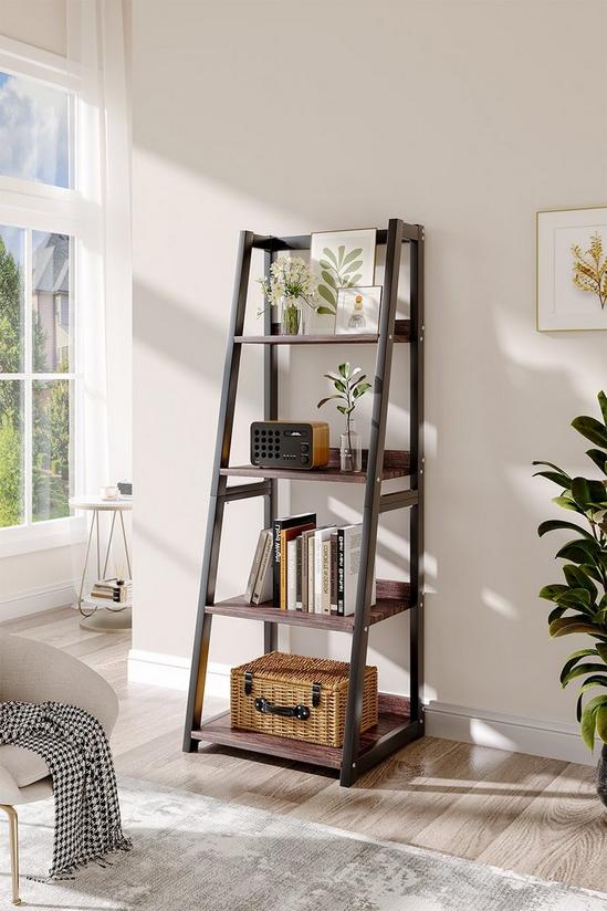 H&O Direct 4-Tier Wooden Open Shelf Ladder Bookcase 3