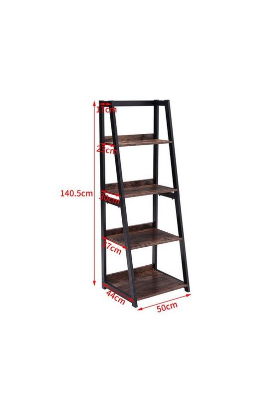 H&O Direct 4-Tier Wooden Open Shelf Ladder Bookcase 6