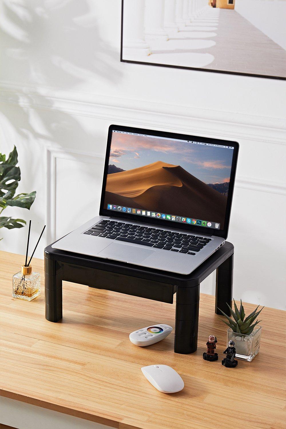 Adjustable Monitor Stand Riser with Drawer
