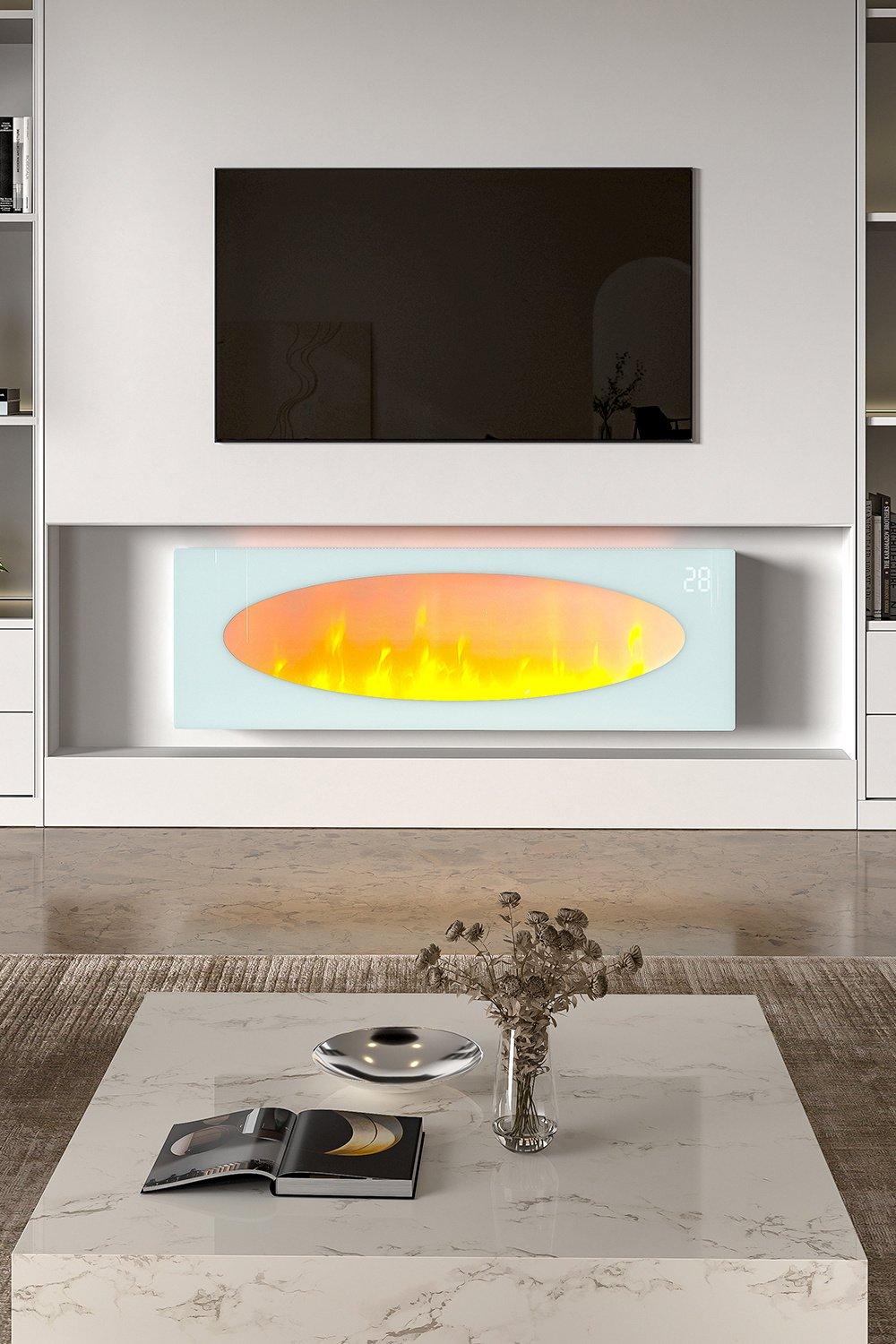 42-inch Freestanding Electric Fireplace with Remote