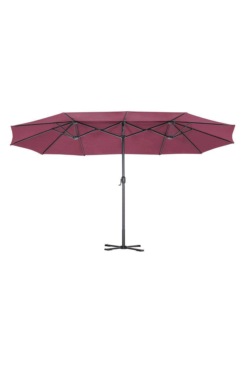 Large Double-sided Twin Garden Parasol with Crank