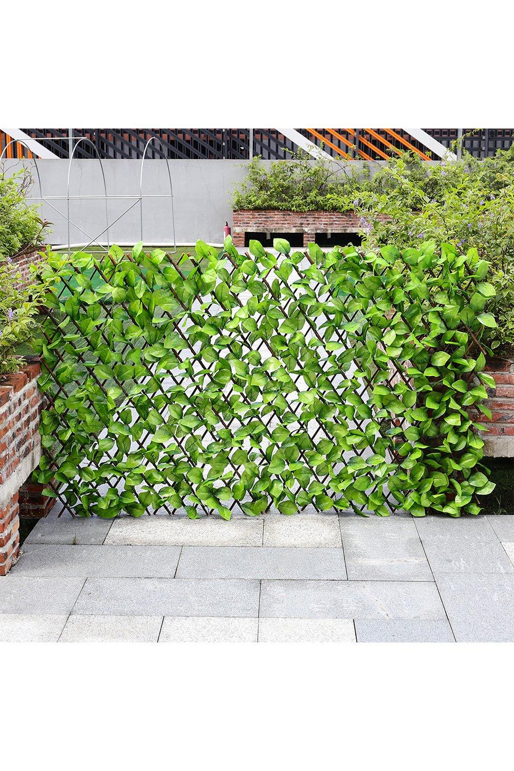 Expandable Artificial Leaves Privacy Screen Garden Fence